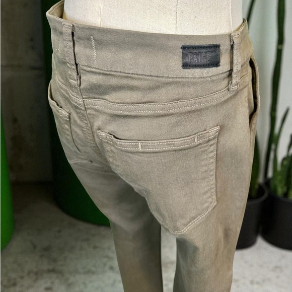 NWOT PAIGE ‘Rianne’ High-Waisted Cuff Jeans in “Seaweed Green” Size 23 - Picture 11 of 16